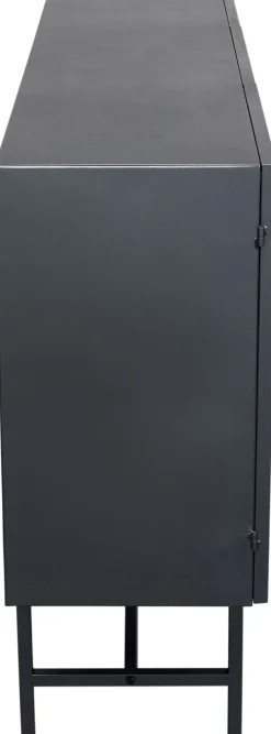 Best KARE Design Komoda loft czarna stalowa front szkło ryflowane 150x90 cm - KARE