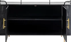 Discount KARE Design Komoda loft ze szklanym blatem czarna 120x70 cm - KARE