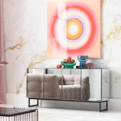 Outlet KARE Design Komoda lustrzana 4-drzwiowa nogi czarne 160x80 cm - KARE