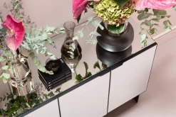 Outlet KARE Design Komoda lustrzana 4-drzwiowa nogi czarne 160x80 cm - KARE