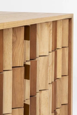 Clearance KARE Design Komoda naturalna z szufladami i drzwiami 186 cm podstawa złota - KARE