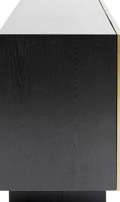 Best KARE Design Komoda nowoczesna 4-drzwiowa do salonu front czarno-złoty 160x78 cm - KARE
