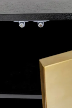 Best KARE Design Komoda nowoczesna 4-drzwiowa do salonu front czarno-złoty 160x78 cm - KARE