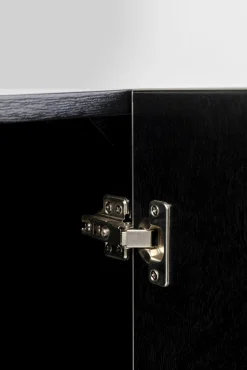 Best KARE Design Komoda nowoczesna 4-drzwiowa do salonu front czarno-złoty 160x78 cm - KARE