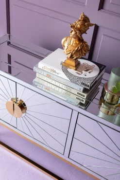 Sale KARE Design Komoda Queen 162x77 cm lustrzana - podstawa złota - KARE