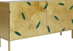 Sale KARE Design Komoda Saragossa 150x80 cm złota - zielony malachit - KARE