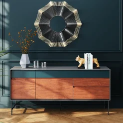 Clearance KARE Design Komoda Selina 160x75 cm ciemnoszara - front orzech - KARE