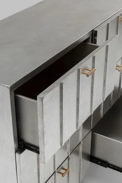 Discount KARE Design Komoda srebrno złota z szufladami i uchwytami 106x89 cm - KARE