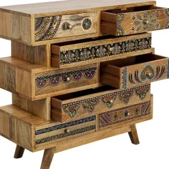 New KARE Design Komoda z 8 szufladami drewno mango kolorowe ornamenty 65x65 cm - KARE