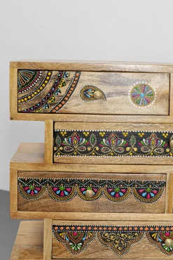 New KARE Design Komoda z 8 szufladami drewno mango kolorowe ornamenty 65x65 cm - KARE
