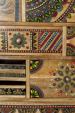 Hot KARE Design Komoda z 14 szufladami drewno mango kolorowe ornamenty 115x80 cm - KARE