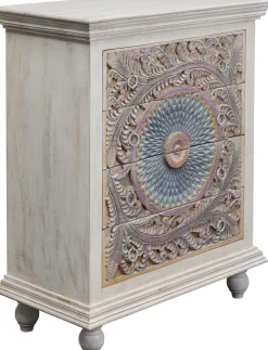 Fashion KARE Design Komoda z 4 szufladami z drewna mango front kolorowy 90x110 cm - KARE