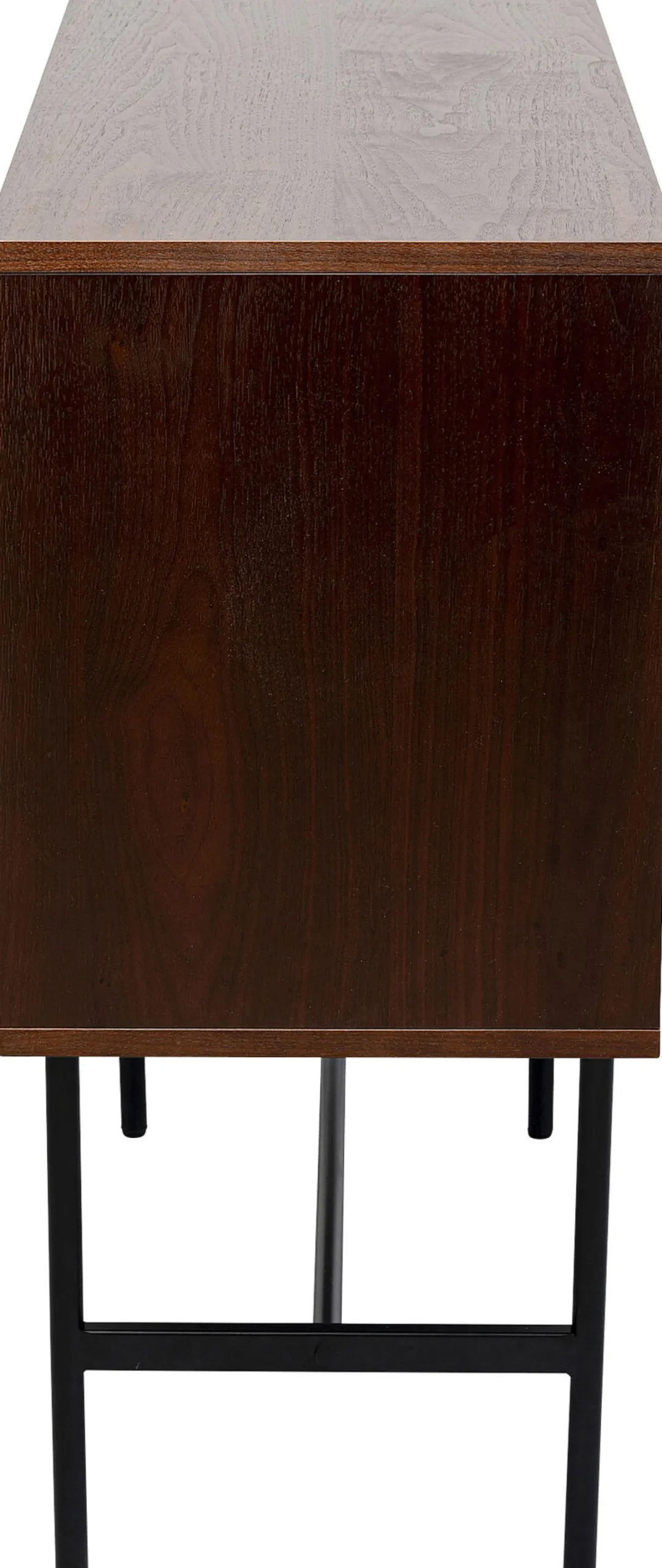 New KARE Design Komoda z drzwiami przesuwnymi brązowa fornir orzech front geometryczny 110x95 cm - KARE