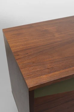 New KARE Design Komoda z drzwiami przesuwnymi brązowa fornir orzech front geometryczny 110x95 cm - KARE