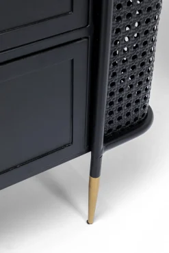 Online KARE Design Komoda z szufladami Fence 80x80 cm czarna - blat szklany - KARE