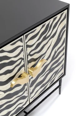 Sale KARE Design Komoda Zebra 160x80 cm czarno-kremowa - KARE
