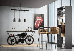 Discount KARE Design Konsola - barek  Motorbike 180x43 cm czarna - KARE