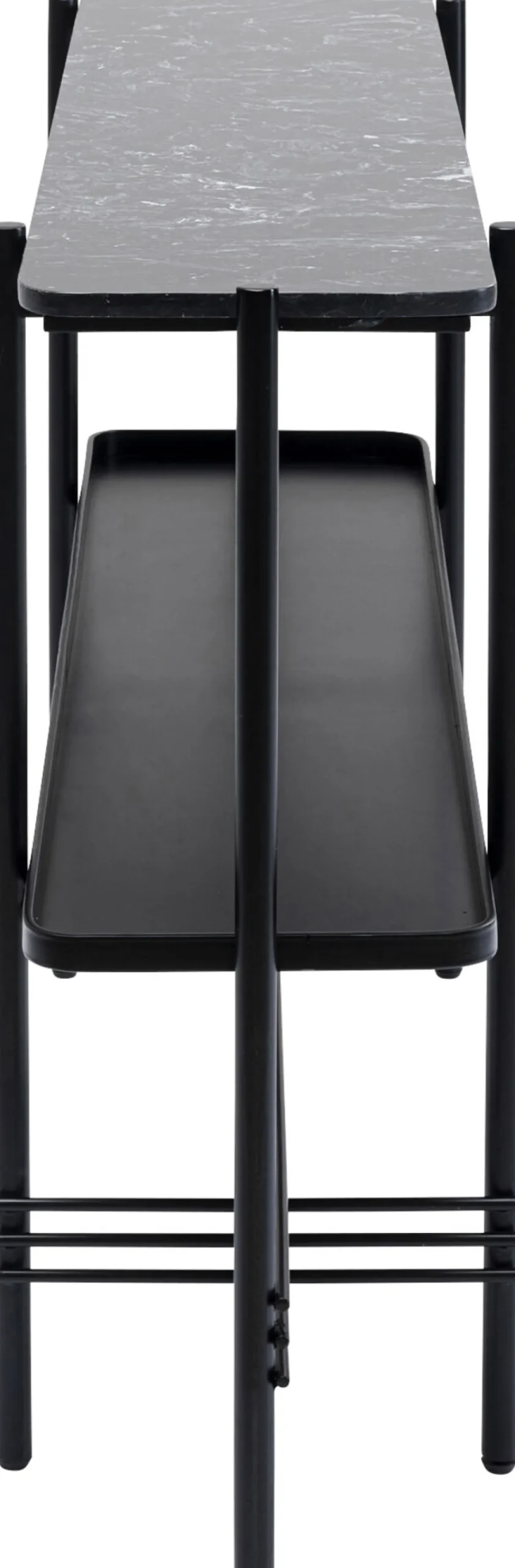 Clearance KARE Design Konsola Bennet 120x30 cm czarna - blat marmur - KARE