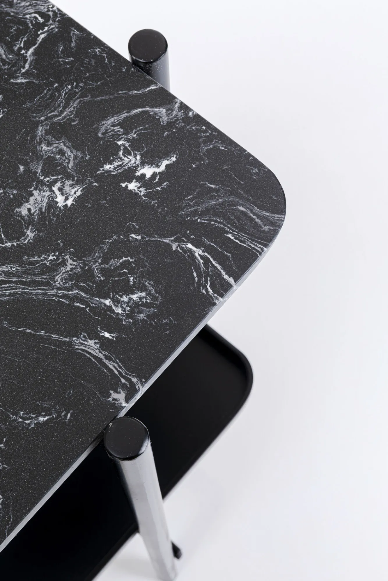 Clearance KARE Design Konsola Bennet 120x30 cm czarna - blat marmur - KARE