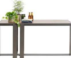 Outlet KARE Design Konsola do przedpokoju blat fornirowany orzech nogi stalowe 150x45 cm - KARE