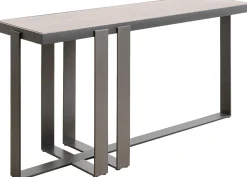 Outlet KARE Design Konsola do przedpokoju blat fornirowany orzech nogi stalowe 150x45 cm - KARE