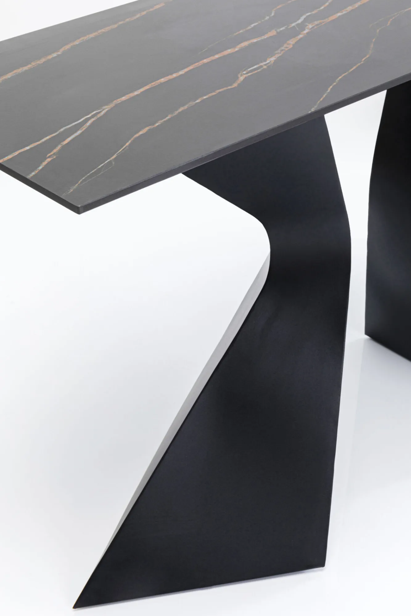 Sale KARE Design Konsola do przedpokoju czarna blat marmur mineralny nogi stalowe 140x45 cm - KARE