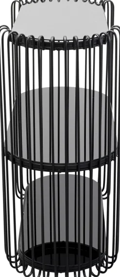 Online KARE Design Konsola do przedpokoju z półkami czarna stal i szkło 81x37 cm - KARE