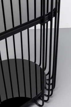 Online KARE Design Konsola do przedpokoju z półkami czarna stal i szkło 81x37 cm - KARE