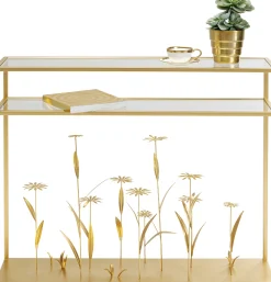 Best KARE Design Konsola Flower Meadow 100x25 cm złota - KARE