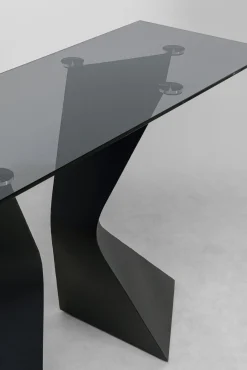 Fashion KARE Design Konsola Gloria 140x45 cm czarna - blat szklany - KARE