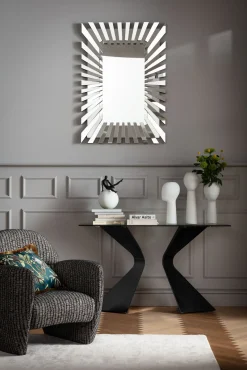 Fashion KARE Design Konsola Gloria 140x45 cm czarna - blat szklany - KARE