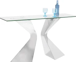 Fashion KARE Design Konsola Gloria 140x45 cm srebrna - KARE