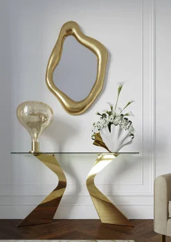 New KARE Design Konsola Gloria 145x45 cm złota - KARE