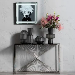 Clearance KARE Design Konsola Laser 120x40 cm srebrna - KARE