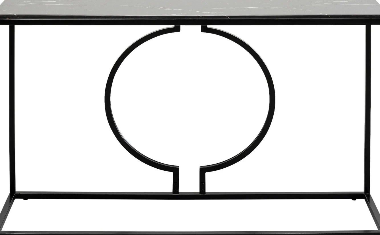 Discount KARE Design Konsola Miami Loft 120x35 cm czarna - blat marmur - KARE