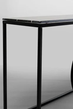 Discount KARE Design Konsola Miami Loft 120x35 cm czarna - blat marmur - KARE