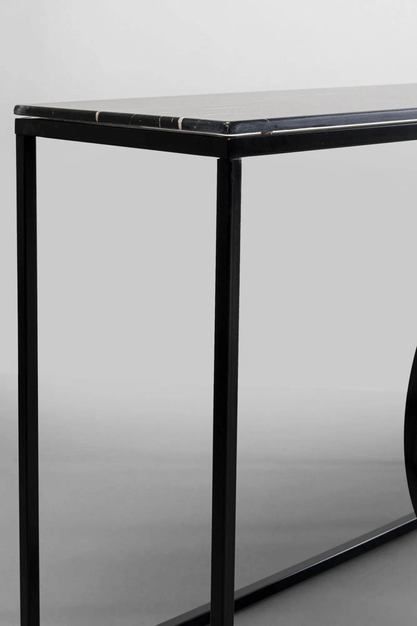 Discount KARE Design Konsola Miami Loft 120x35 cm czarna - blat marmur - KARE