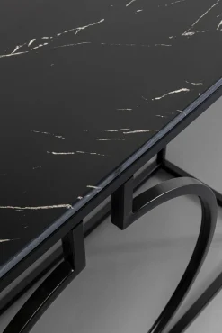 Discount KARE Design Konsola Miami Loft 120x35 cm czarna - blat marmur - KARE