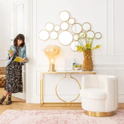New KARE Design Konsola Miami Loft 120x35 cm złoto-biała - KARE