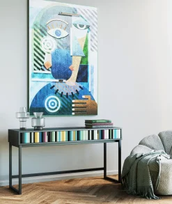 Best KARE Design Konsola z szufladami MDF czarna 136x40 cm front kolorowy - KARE