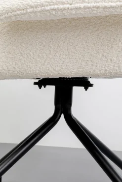 Clearance KARE Design Krzesło białe z podłokietnikami obrotowe nogi czarne stalowe 70x84 cm - KARE