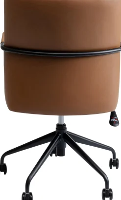 Fashion KARE Design Krzesło biurowe brązowa ekoskóra stal czarna 59x97 cm - KARE