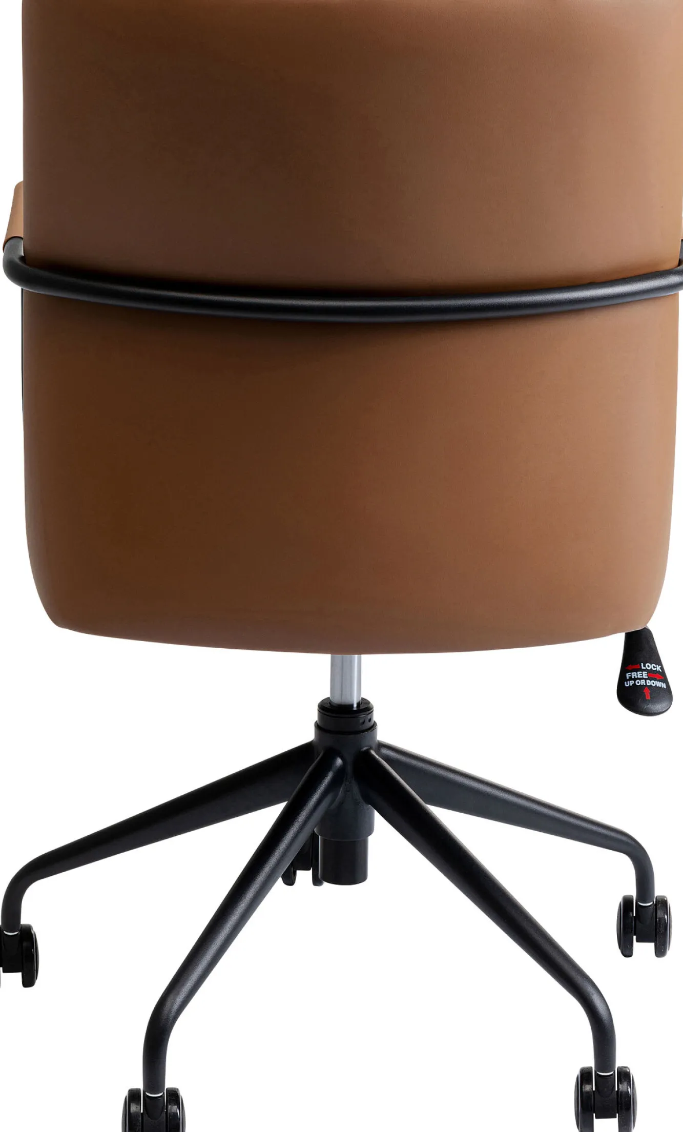 Fashion KARE Design Krzesło biurowe brązowa ekoskóra stal czarna 59x97 cm - KARE