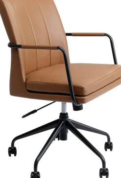 Fashion KARE Design Krzesło biurowe brązowa ekoskóra stal czarna 59x97 cm - KARE