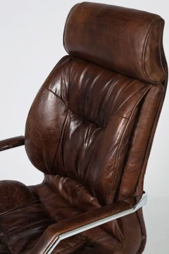 Clearance KARE Design Krzesło biurowe Cigar 62x113 cm brązowe skóra naturalna - KARE