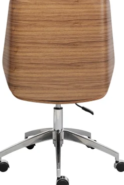 New KARE Design Krzesło biurowe czarne oparcie orzech włoski nogi aluminium 60x100 cm - KARE