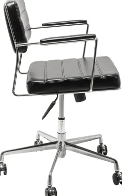 Clearance KARE Design Krzesło biurowe Dottore 44x78 cm czarne ekoskóra - KARE