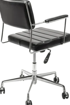 Clearance KARE Design Krzesło biurowe Dottore 44x78 cm czarne ekoskóra - KARE