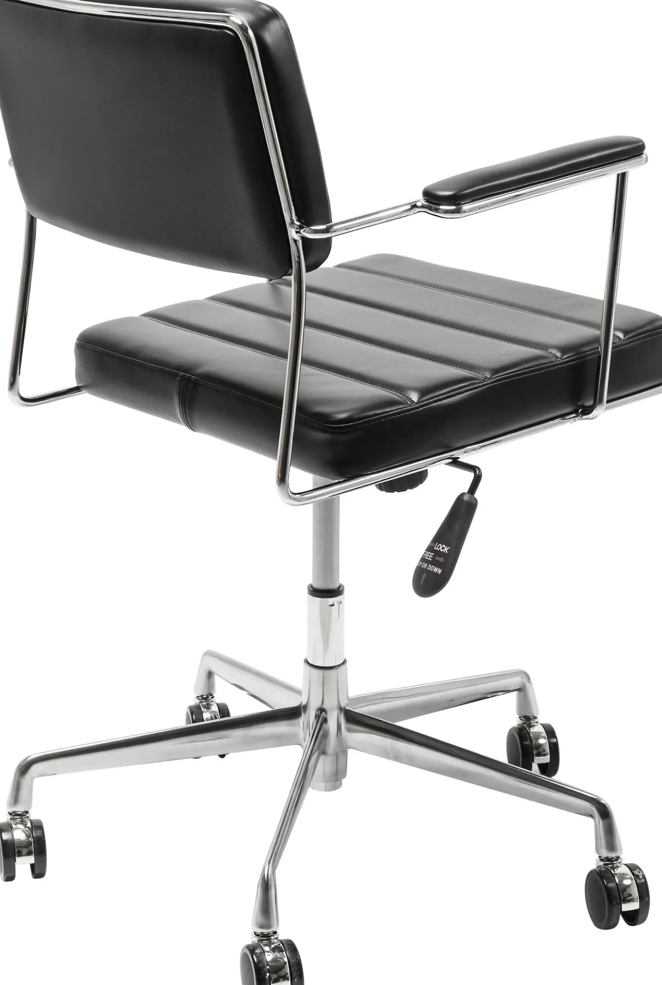 Clearance KARE Design Krzesło biurowe Dottore 44x78 cm czarne ekoskóra - KARE