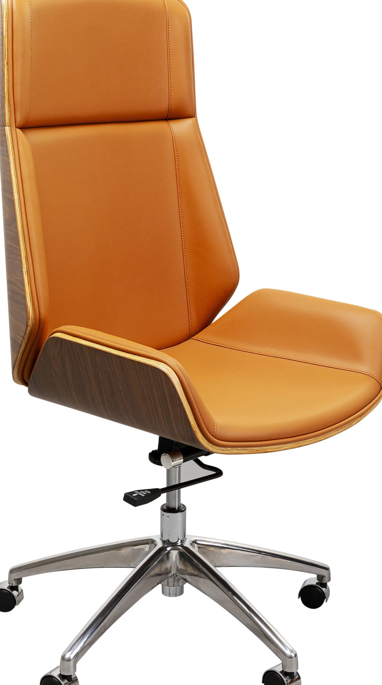 Online KARE Design Krzesło biurowe High Bossy 59x116-124 cm brązowe ekoskóra - KARE